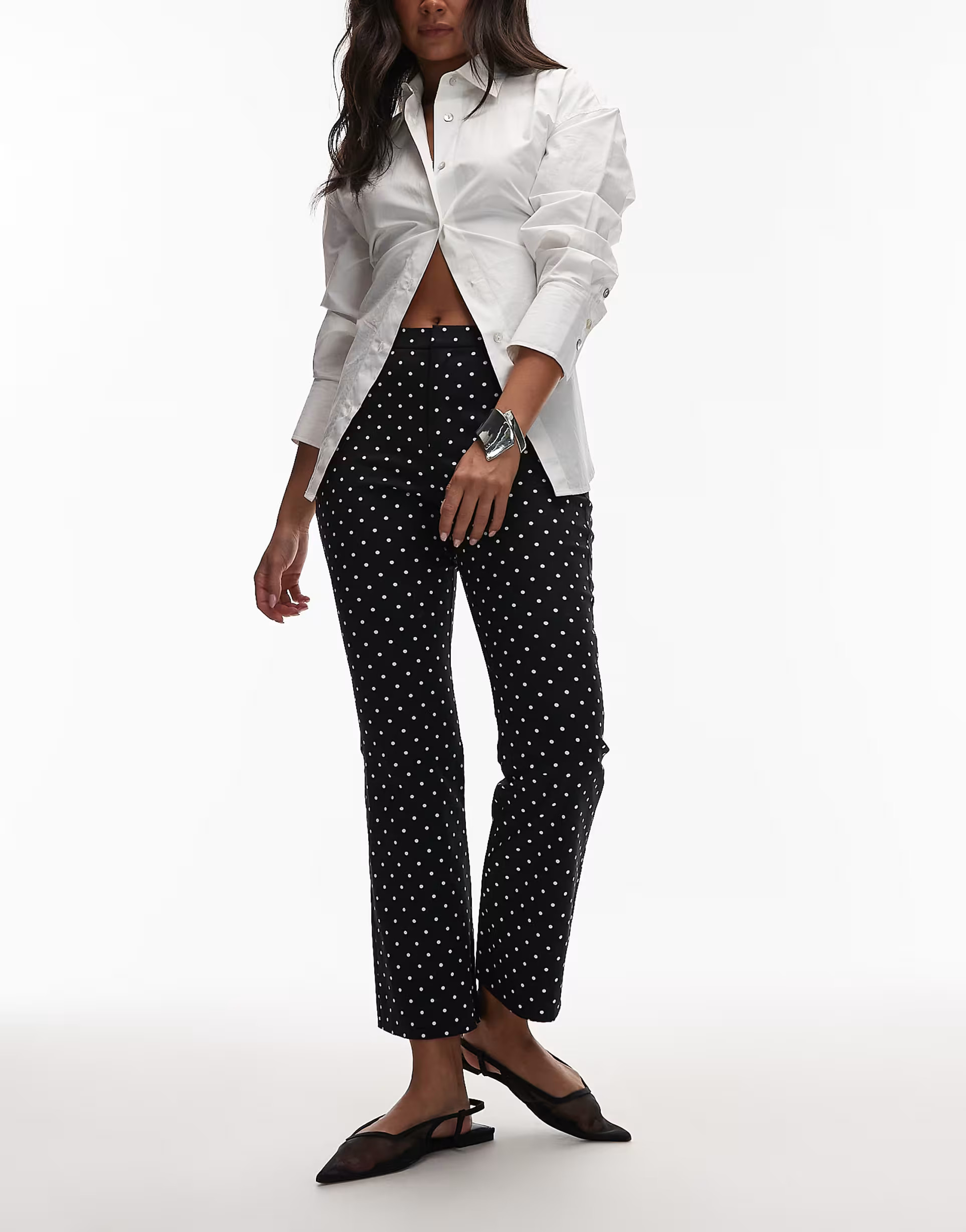 ASOS DESIGN slim leg cropped kickflare in polka dot co ord | ASOS | ASOS (Global)