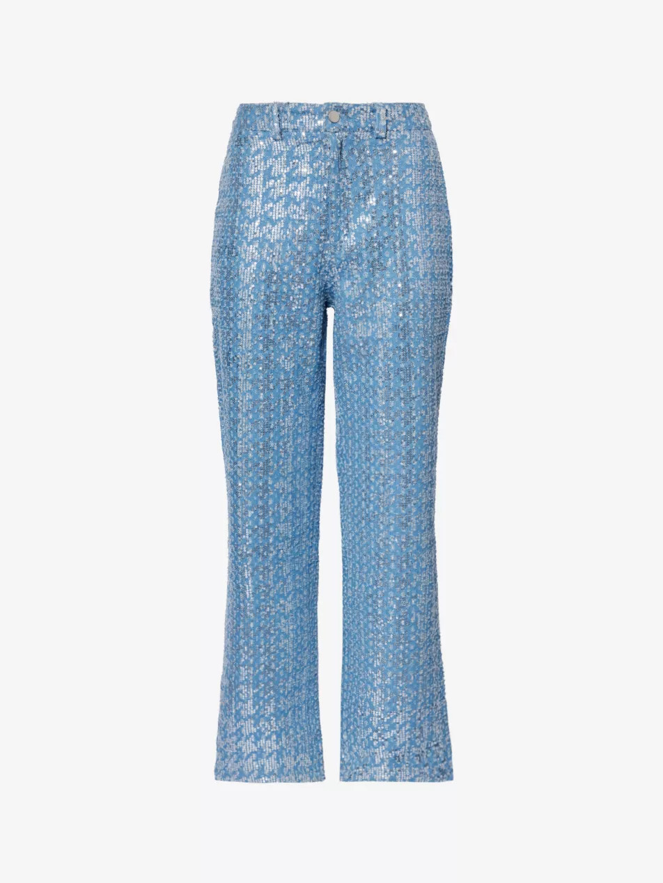 Bambi sequin-embellished straight-leg mid-rise jeans | Selfridges