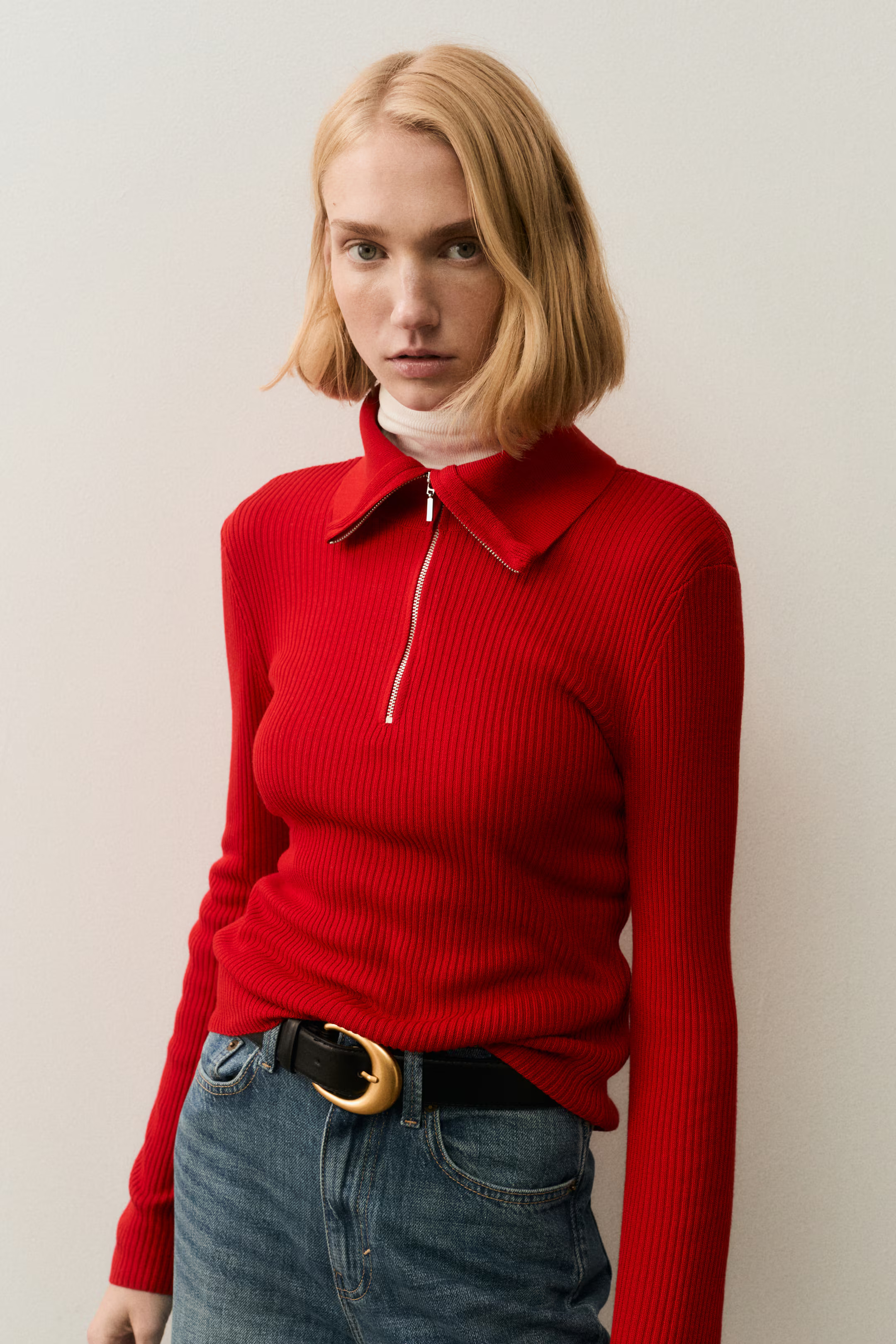 Rib-Knit Half-Zip Top | H&M (US + CA)