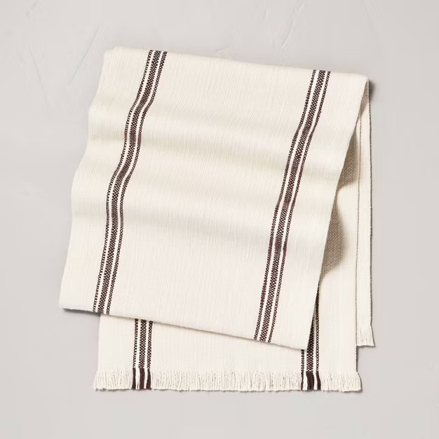Engineered Stripes Table Runner Brown/Beige - Hearth & Hand™ with Magnolia | Target