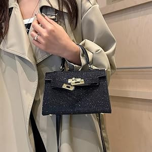 Women\u2019s Sparkly Glitter Top Handle Evening Clutch Purse, Stylish Luxury Handbag Tote for Par... | Amazon (US)