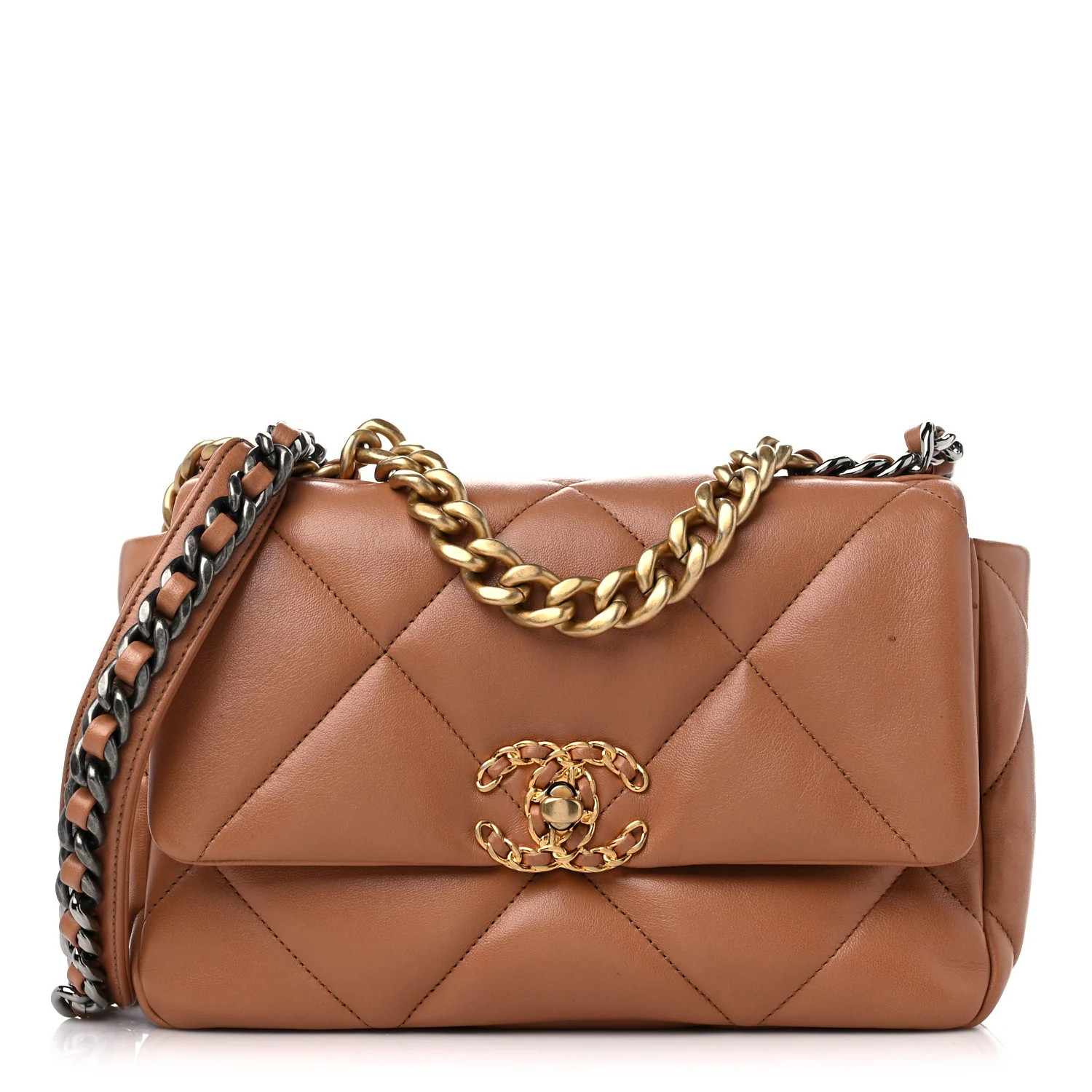 Lambskin Quilted Medium Chanel 19 Flap Brown | FASHIONPHILE (US)