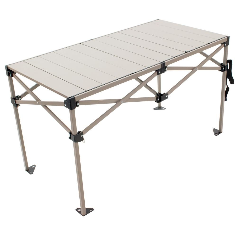Rio 25 in. x 48 in. Aluminum Camp Table | The Home Depot