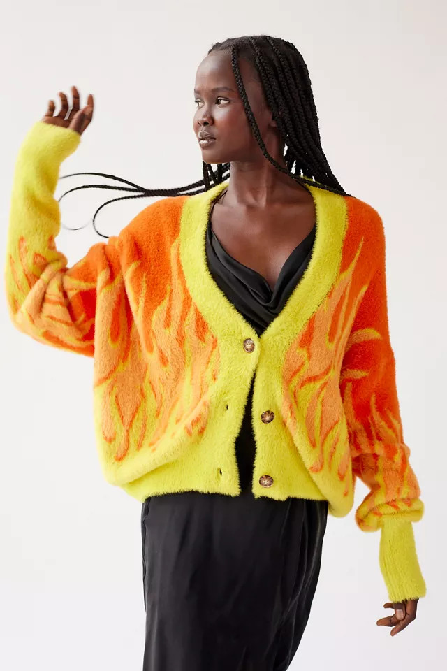 UO Thea Fuzzy Cardigan | Urban Outfitters (US and RoW)