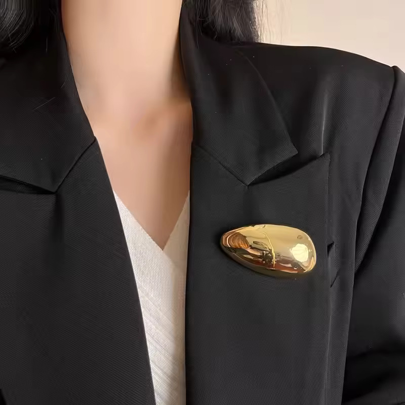 Metal Geometric Glossy Eggshell Broochs for Women Unique Exquisite Suit Corsage Pins Party Jewelr... | AliExpress (US)