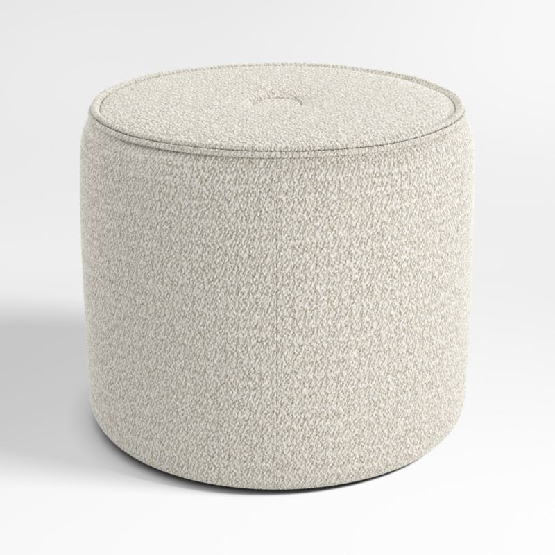 Fireside Small Round Upholstered Ottoman + Reviews | Crate & Barrel | Crate & Barrel