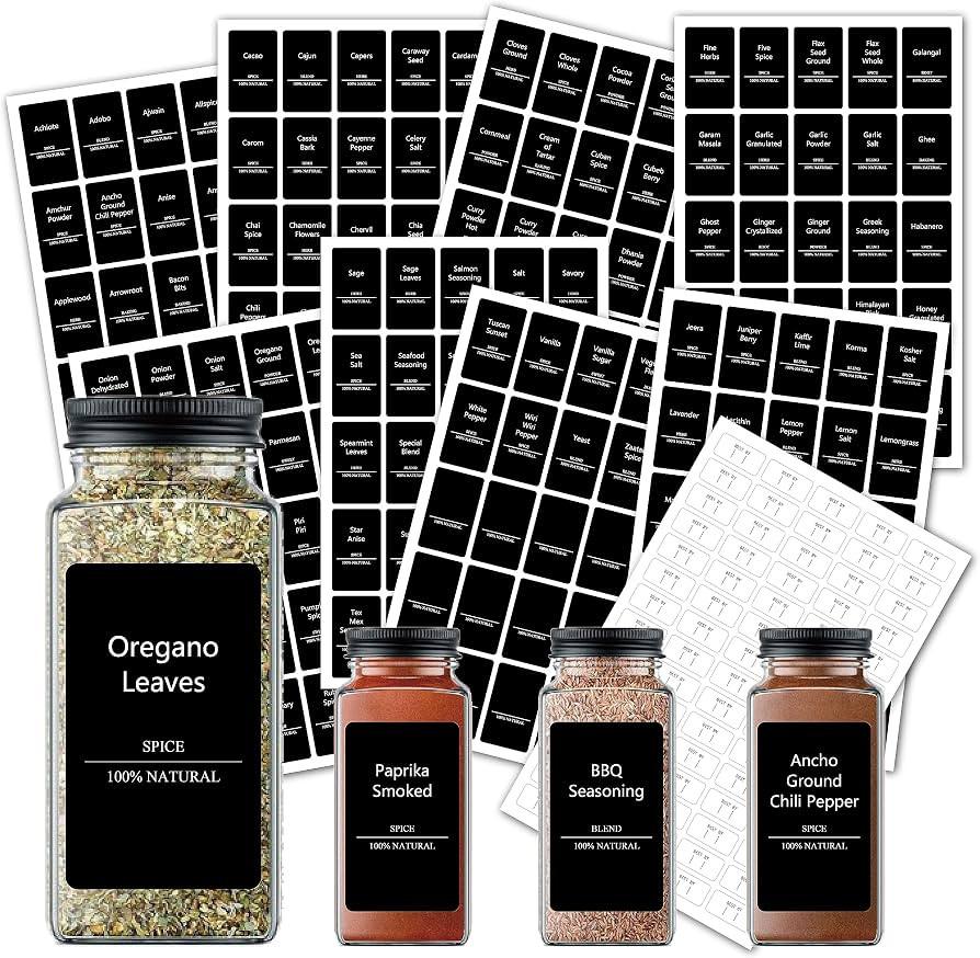 278 Park Spice Labels for Jars, All-Purpose Labels, Waterproof and Durable Label, Spice Pantry Na... | Amazon (US)