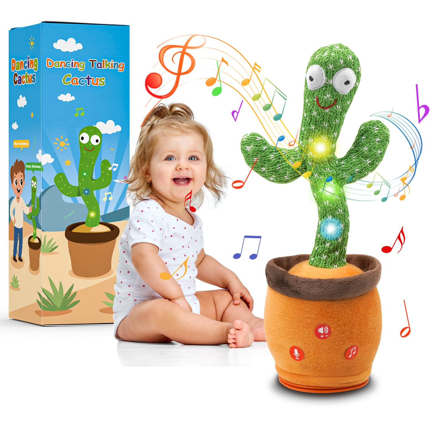 Dancing Talking Cactus Toy for Baby Toddler, Boys Girls Gifts Interactive Singing Cactus Baby Toy... | Amazon (US)