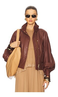 Zimmermann Leather Biker Jacket in Rosewood from Revolve.com | Revolve Clothing (Global)