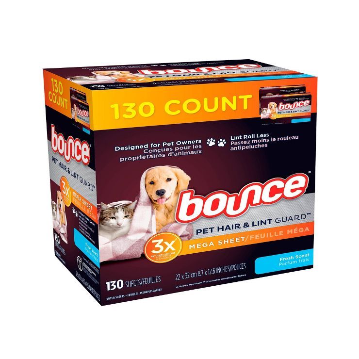 Bounce Pet Hair and Lint Guard Mega Dryer Sheets - Fresh | Target