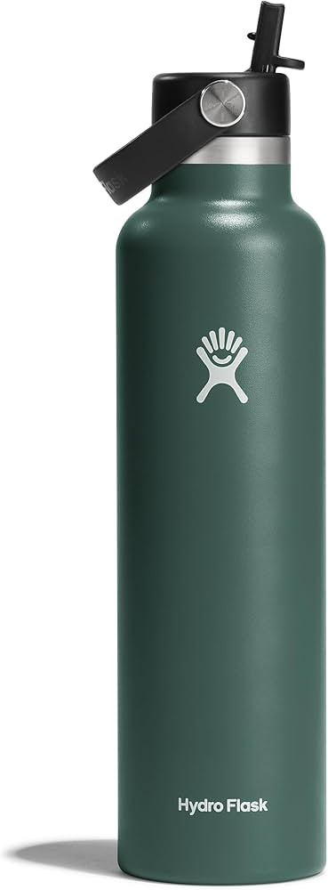 Hydro Flask 24 Oz Stainless Steel Standard Mouth Water Bottle with Flex Straw Cap and Double-Wall... | Amazon (US)