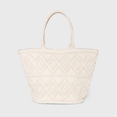 Jacquard Print Blanket Tote Handbag - Shade &#38; Shore&#8482; Off White | Target