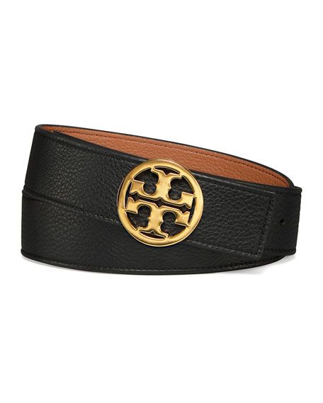 Tory Burch Reversible 1.5" Logo-Buckle Belt | Neiman Marcus