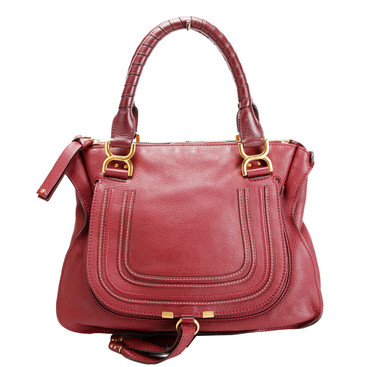 Marcie Satchel Medium Burgundy | Keeks Designer Handbags