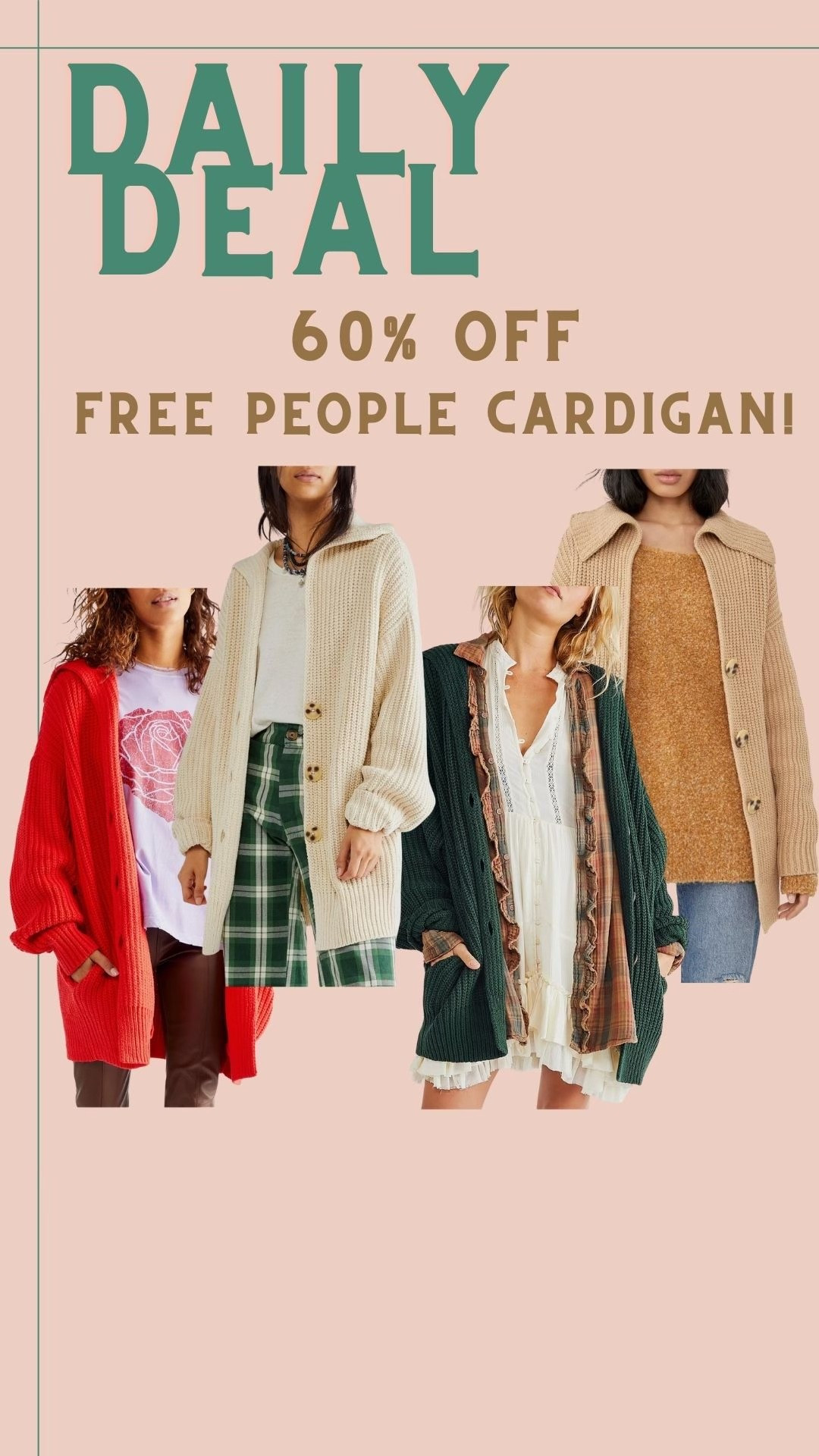 This cute free people cardigan is 60% off and comes in 4 colors!! 

#LTKSaleAlert #LTKgrwm #LTKootd