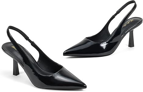 Elisabet Tang Women's Slingback Kitten Heel,3 inch Sexy Pointed Closed Toe Stilettos Pumps Slingb... | Amazon (US)