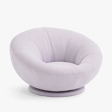Chenille Washed Lilac Groovy Swivel Chair | Pottery Barn Teen | Pottery Barn Teen