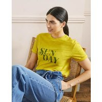 Turn Up Cuff Cotton T-shirt Lemon Fizz, Sunday Women Boden, Lemon Fizz, Sunday | Boden (UK & IE)