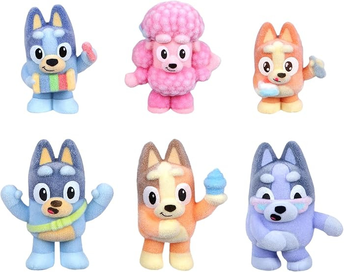 Bluey Fuzzies Deluxe Figure Pack. with 6 Specially Flocked Collectible Mini-Figures. Incl. 2 Surp... | Amazon (US)