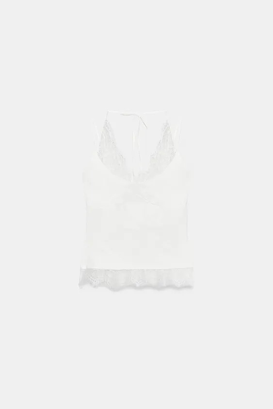 Model height: 178 cmTop made from stretchy fabric. Featuring a combined neckline and thin straps ... | Zara UK