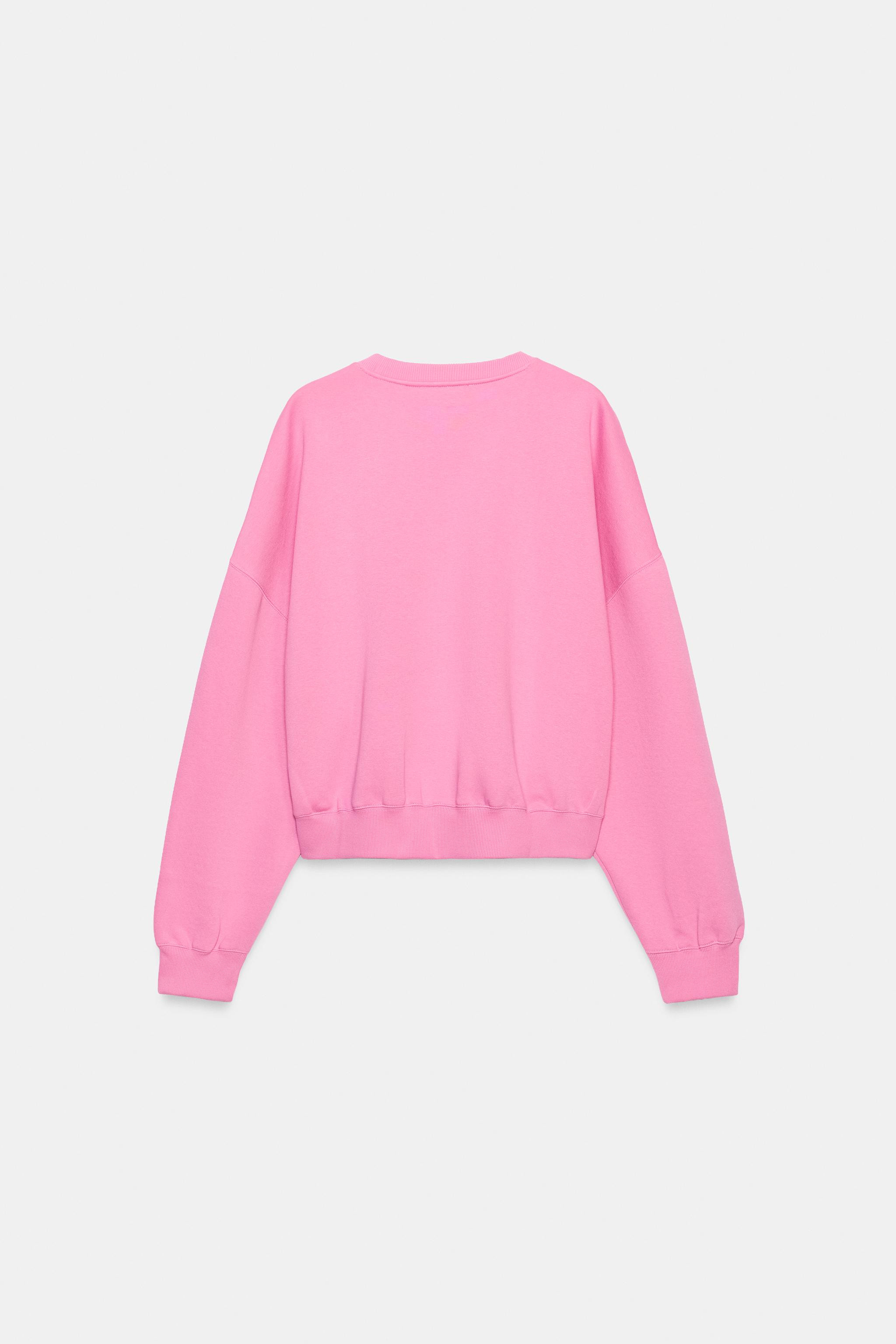 Sweatshirt made from a cotton blend. Features a round neck, long sleeves and ribbed trims. | Zara DE