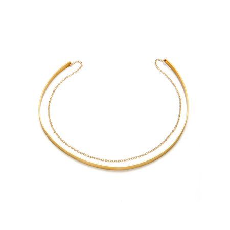 Dogeared Draped Chain Collar Gold Choker Necklace | Walmart (US)