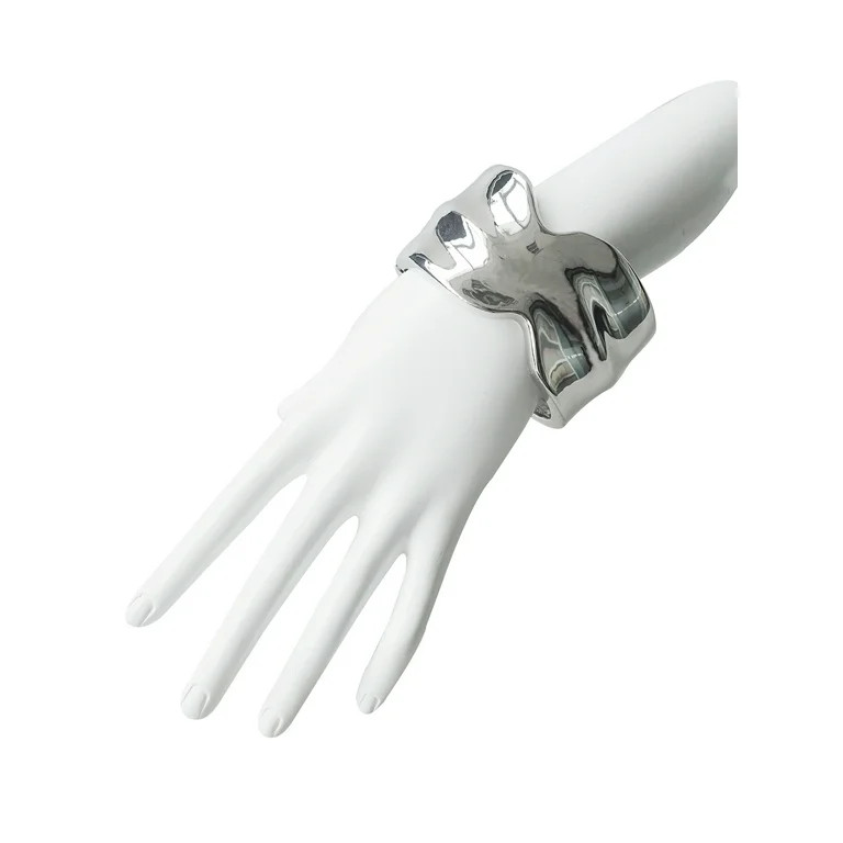 Time and Tru Women's Two Hinged Cuff Set In Silver Plated Color | Walmart (US)
