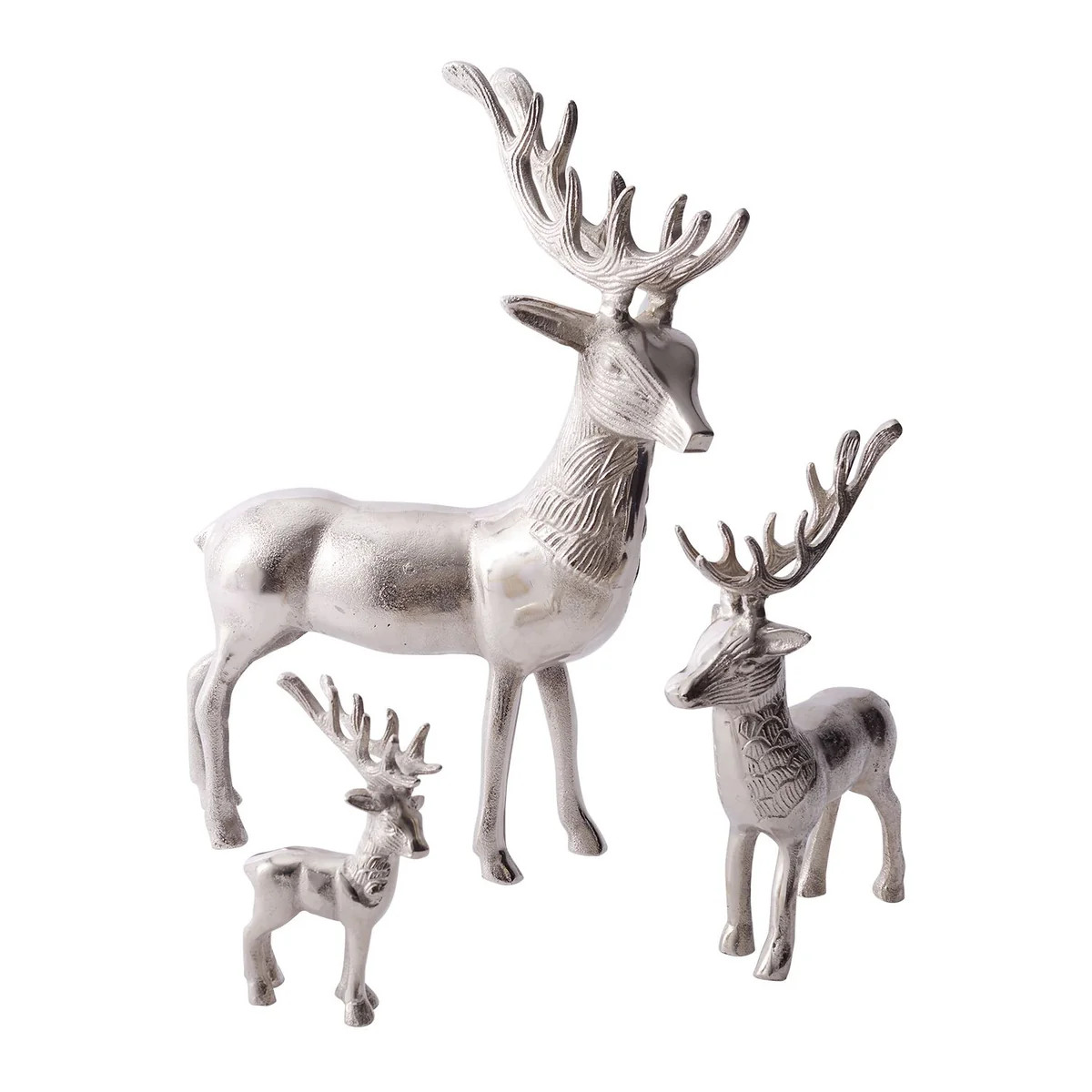 Silver Metal Comet Reindeer Sculpture Holiday Christmas Tabletop Mantle Décor - 3 Options Availa... | Darby Creek Trading