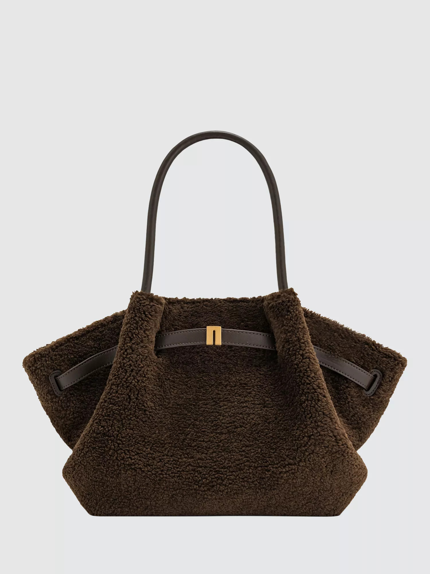 JW PEI Hana Medium Faux Fur Tote Bag, Mocha Brown | John Lewis (UK)