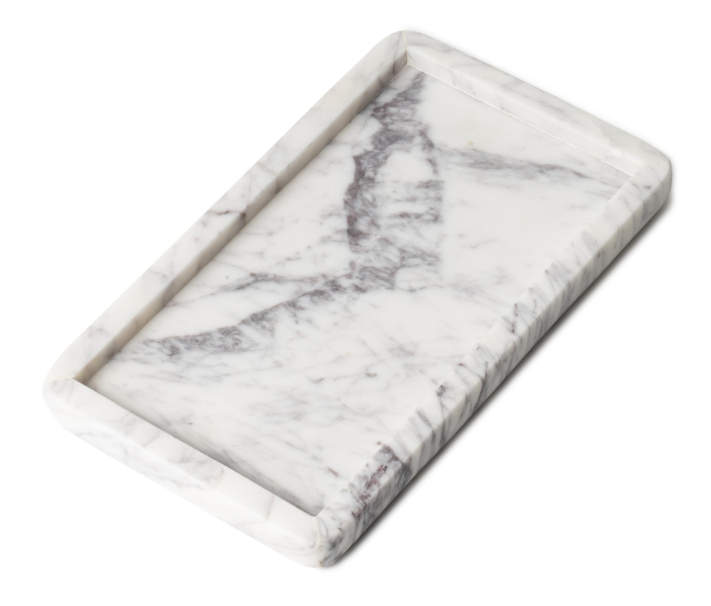 Cork & Mill Marble Tray for Bathroom Countertop, Kitchen Counter, or Catchall - 8 3/4" x 5" Small... | Amazon (US)