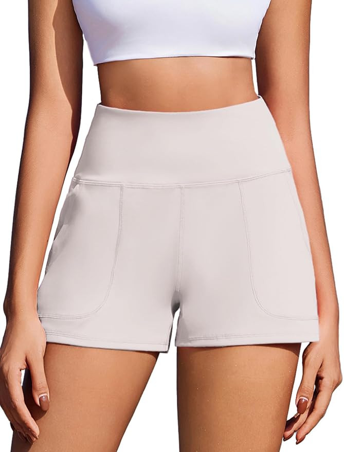 PINSPARK Workout Shorts Women Wide Leg Athletic Shorts High Waisted Yoga Shorts Tummy Control Gym... | Amazon (US)