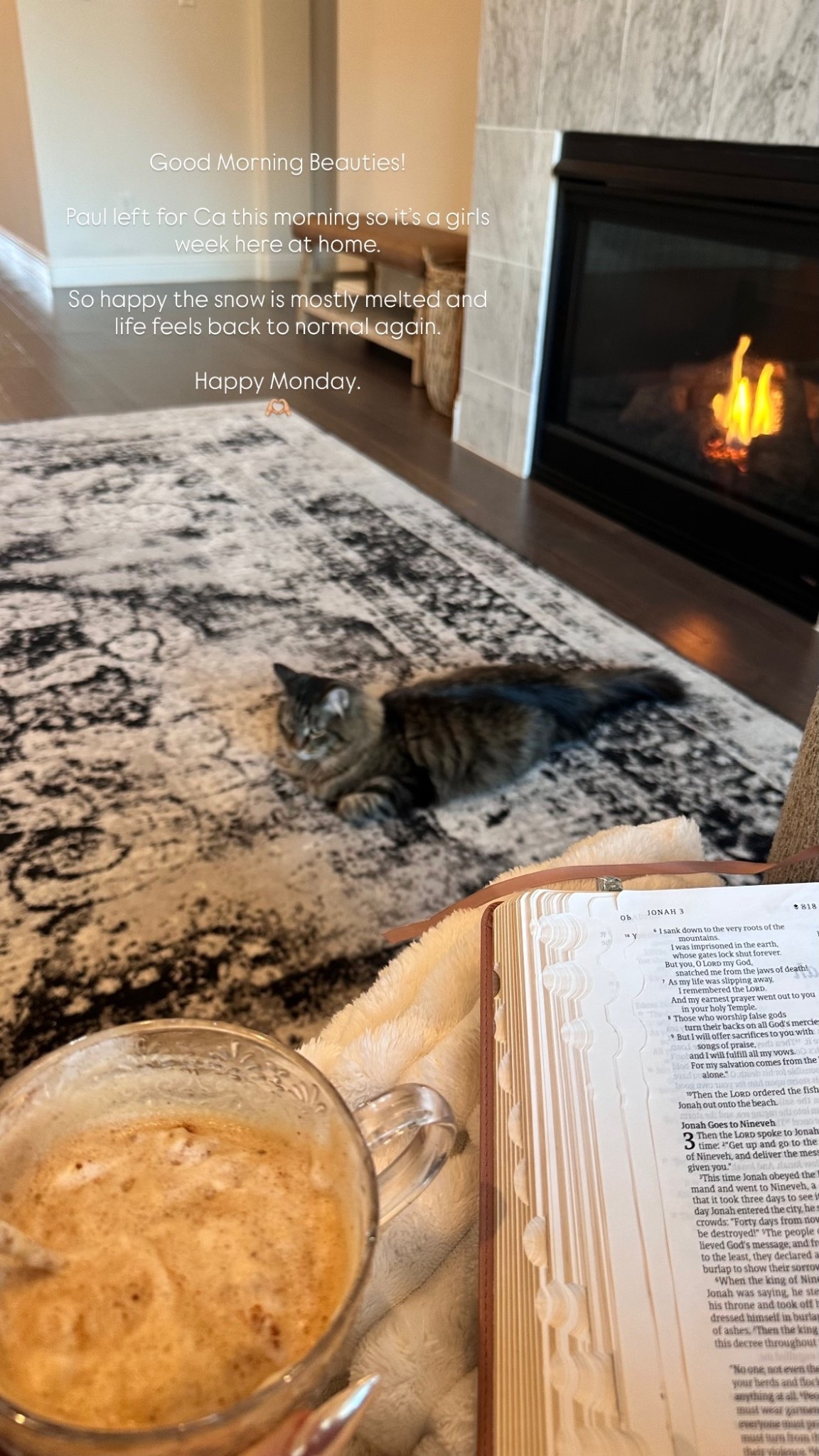 Good Morning Beauties!

Paul left for Ca this morning so it’s a girls week here at home. 

So happy the snow is mostly melted and life feels back to normal again. 

Happy Monday. 
🫶🏼

#MondayMindset #ChristianInfluencer #FaithOverFear #MorningMotivation #GraceFilledLife #Over40Community #IntentionalLiving #CoffeeAndFaith

#LTKselfcare #LTKmorningroutine #LTKdayinmylife