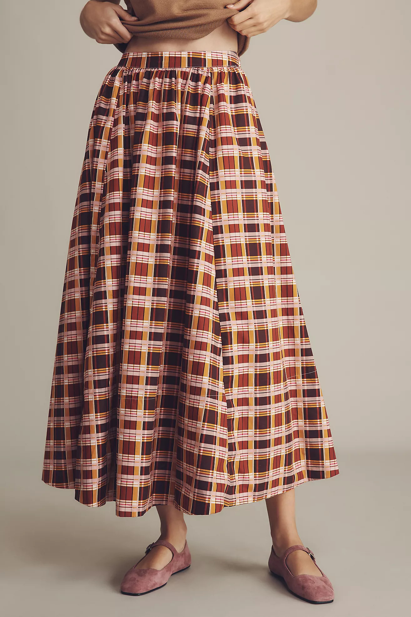 The Jacie Poplin Printed Maxi Skirt by Maeve | Anthropologie (US)