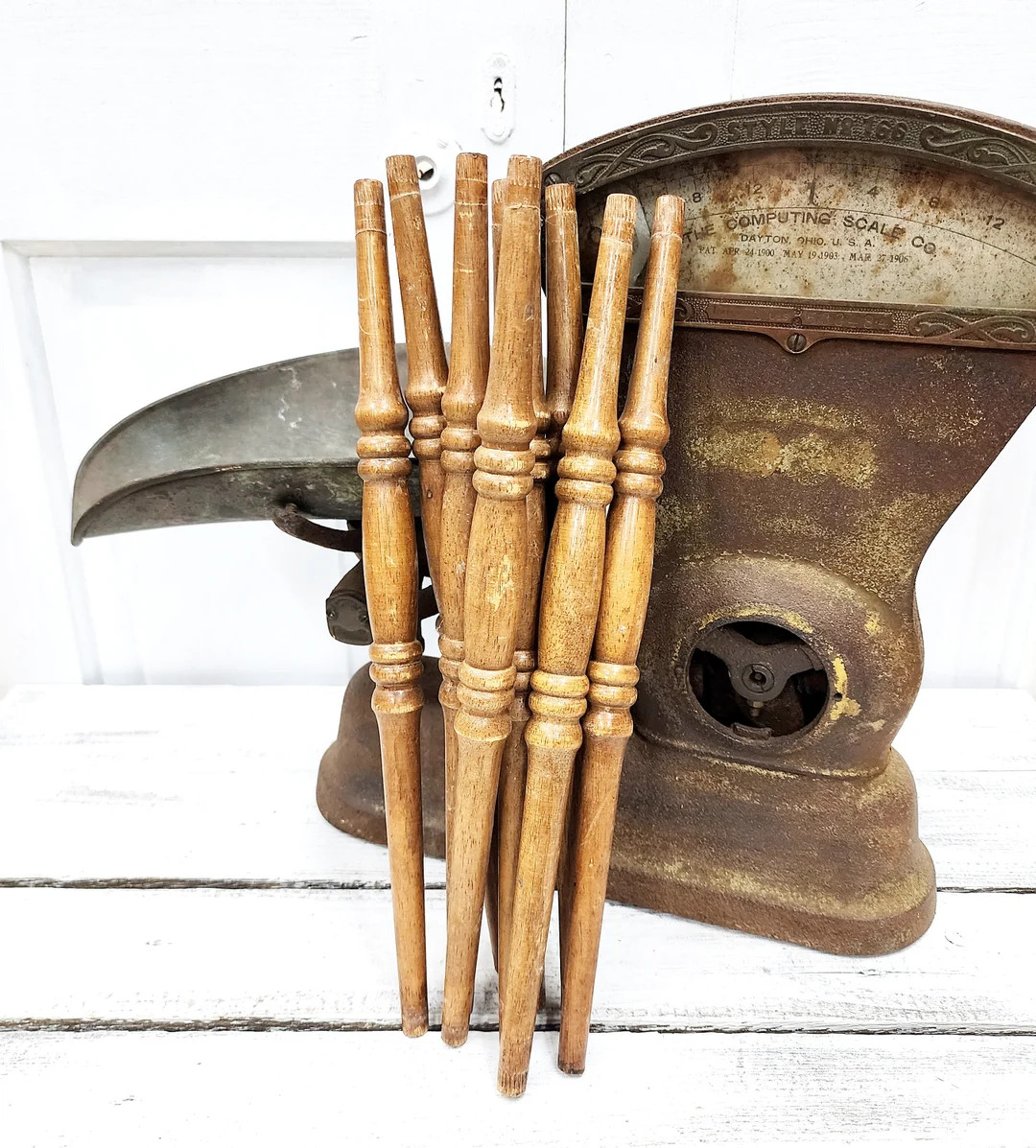 Salvaged Wood Spindles, Set of Nine Long Spindles, Vintage, DIY Supplies, Craft Supplies, Brown O... | Etsy (US)