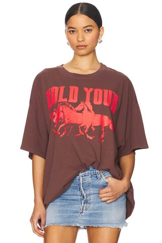 DAYDREAMER Hold Your Horses Tee in Brown Stone from Revolve.com | Revolve Clothing (Global)