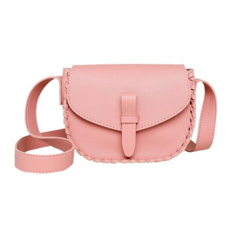 Mjtgch Flap Crossbody Messenger Tote Women Leather Solid Color Shoulder Satchel Handbag (Pink) | Walmart (US)