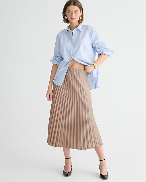 Pleated pull-on midi skirt | J.Crew US