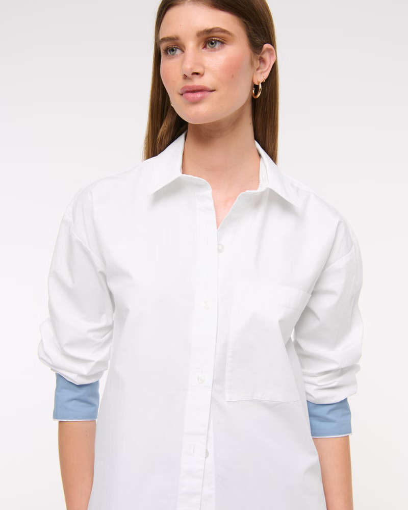 Women's Oversized Poplin Shirt | Women's Tops | Abercrombie.com | Abercrombie & Fitch (US)