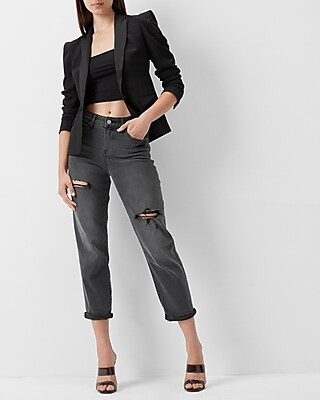 Satin Peak Lapel Textured Blazer | Express