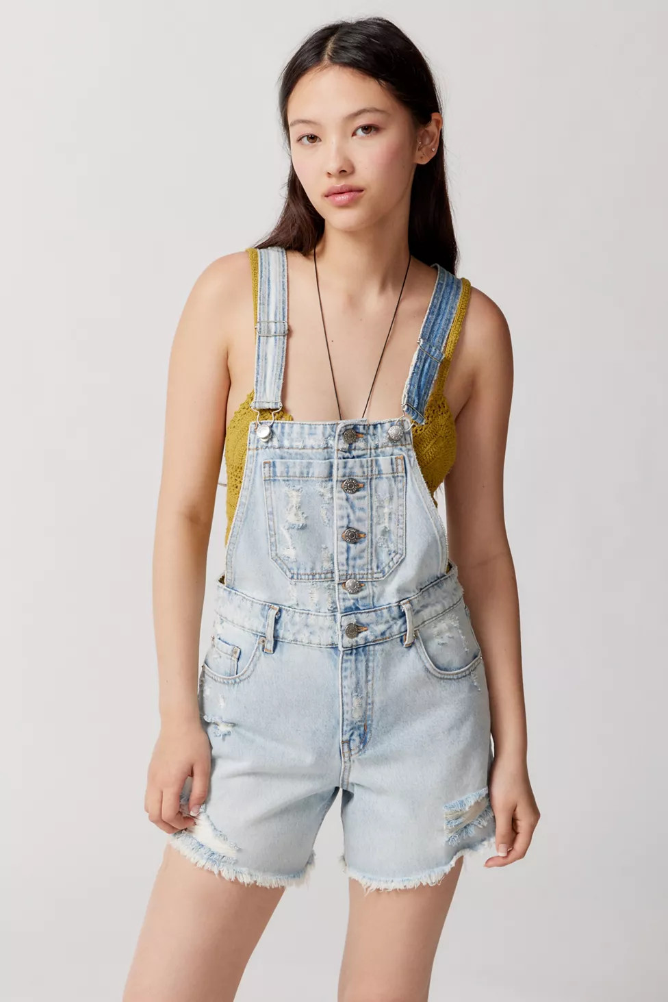 BDG Denim Distressed Shortall Overall | Urban Outfitters (US and RoW)