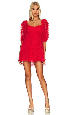 For Love & Lemons Hannah Mini Dress in Red from Revolve.com | Revolve Clothing (Global)