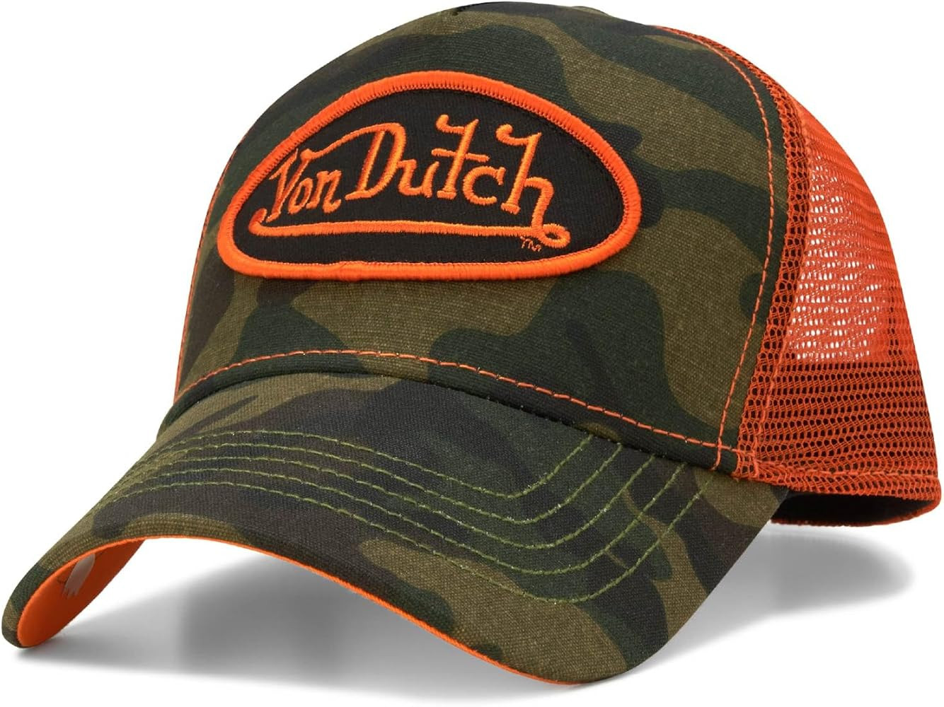 Von Dutch Monogram Trucker Cap Retro Snapback Cap Adjustable Snap Fit Panel, Mesh Rear | Amazon (US)