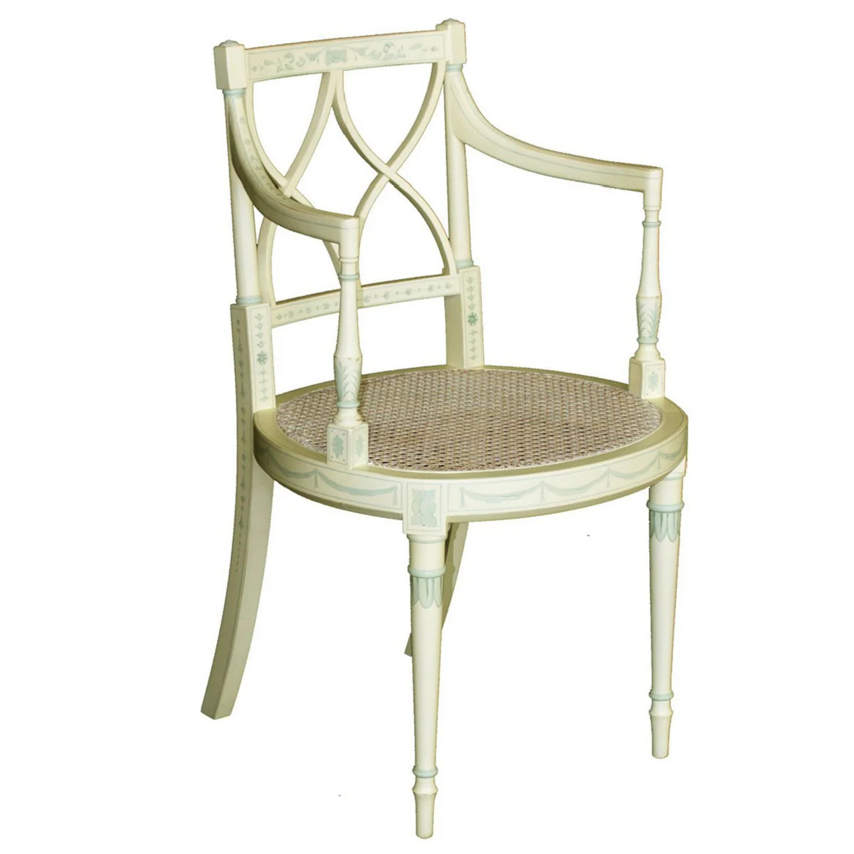 Cream & Light Blue French Country Dining Chair | The Well Appointed House, LLC