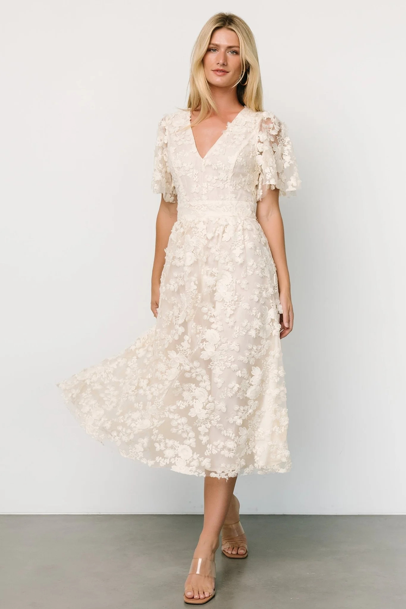 Sadie Embroidered Midi Dress | Vintage Cream | Baltic Born
