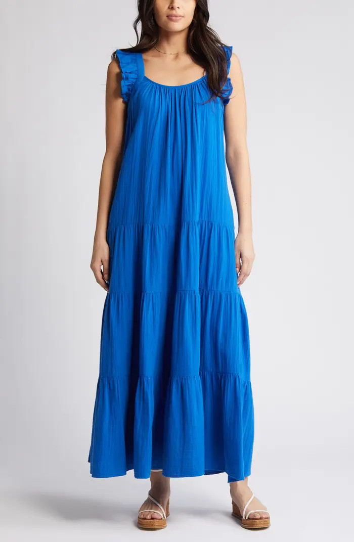 Caslon® Ruffle Tiered Cotton Maxi Dress | Nordstrom | Nordstrom