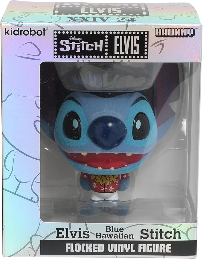 Collectible Disney: Lilo and Stitch Blue Hawaiian Elvis Stitch Flocked 4” Bhunny Stylized PVC F... | Amazon (US)