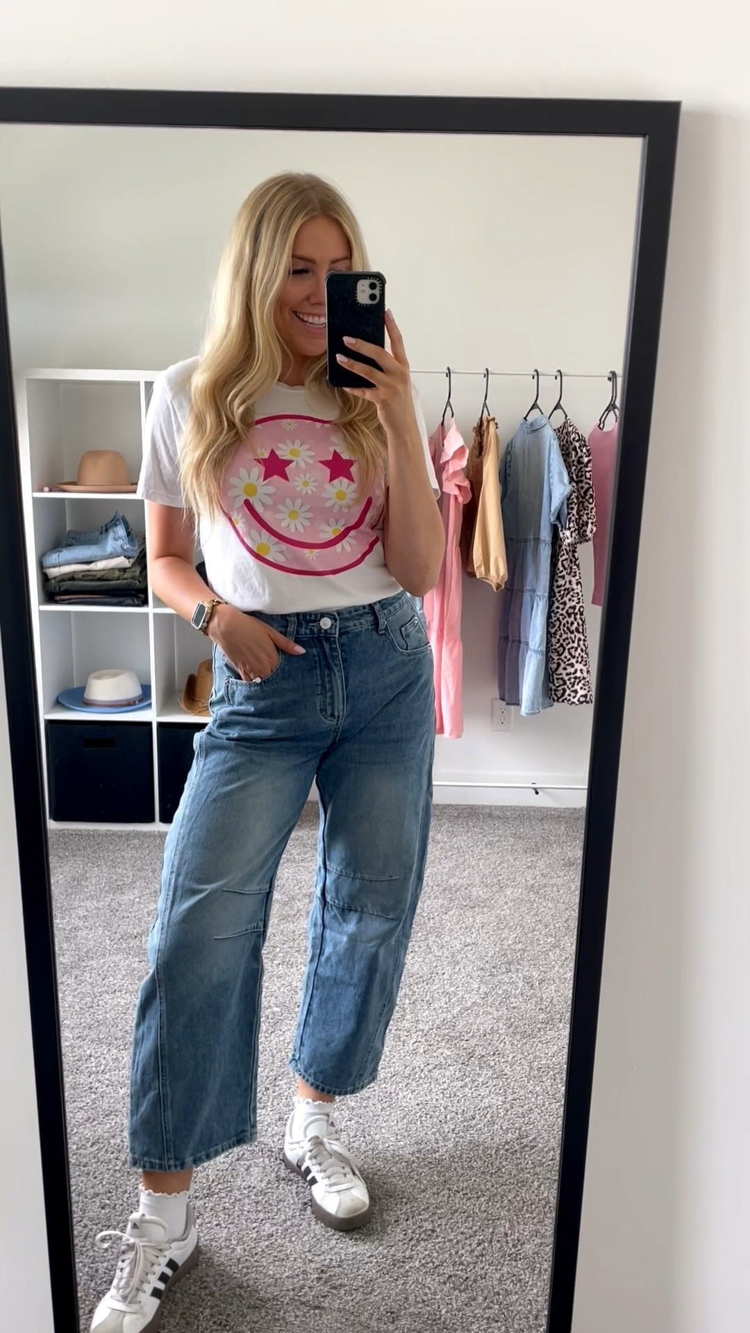 casual Friday teacher outfit idea!
smile tee: wearing men’s S
jeans: sizing chart accurate
adidas sneakers: true to size 

| teacher outfit | teacher fashion | teacher tee | amazon fashion | blue jeans 

#LTKSeasonal #LTKWorkwear #LTKFindsUnder100