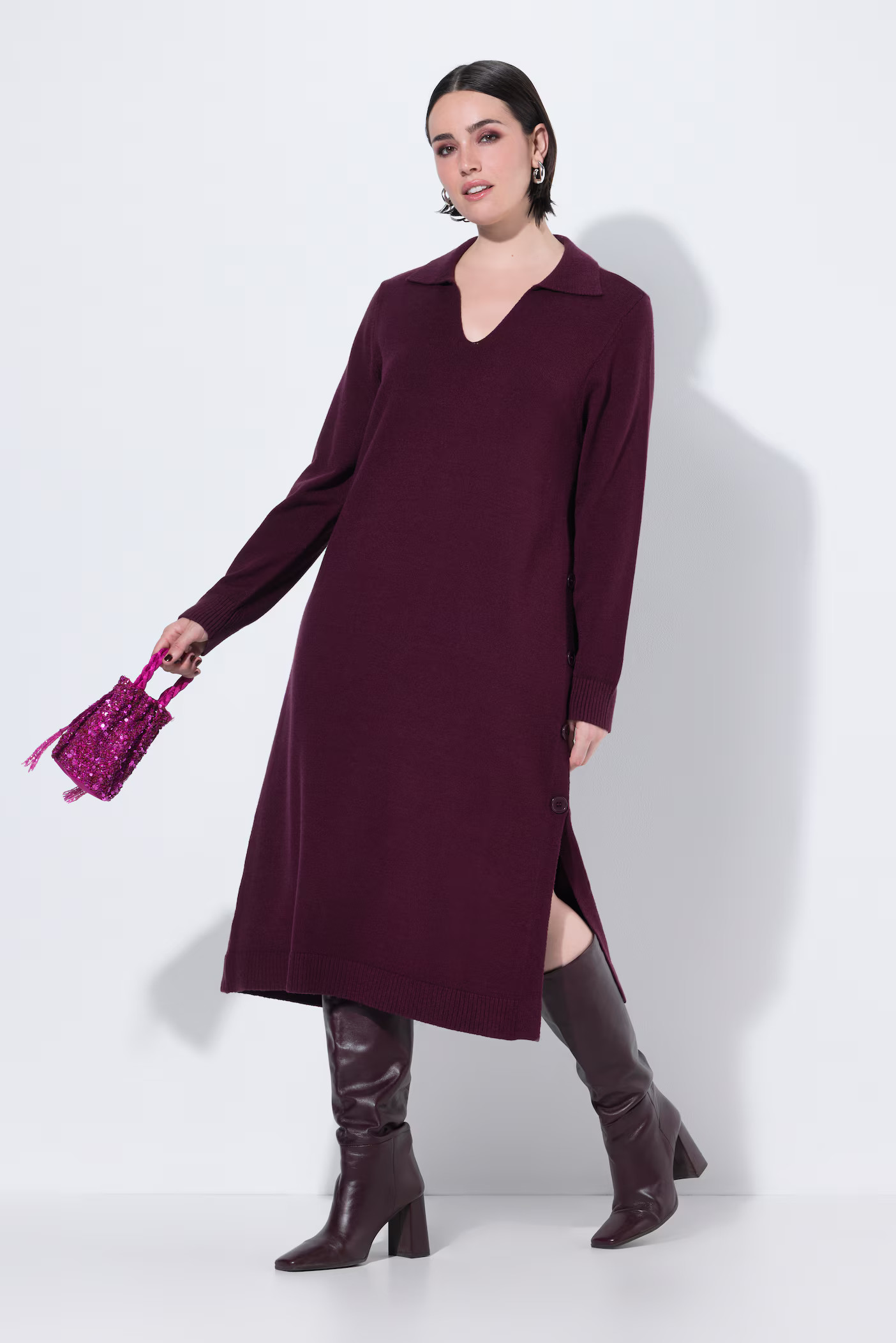 Long Sleeve Knit Dress | Ulla Popken - US