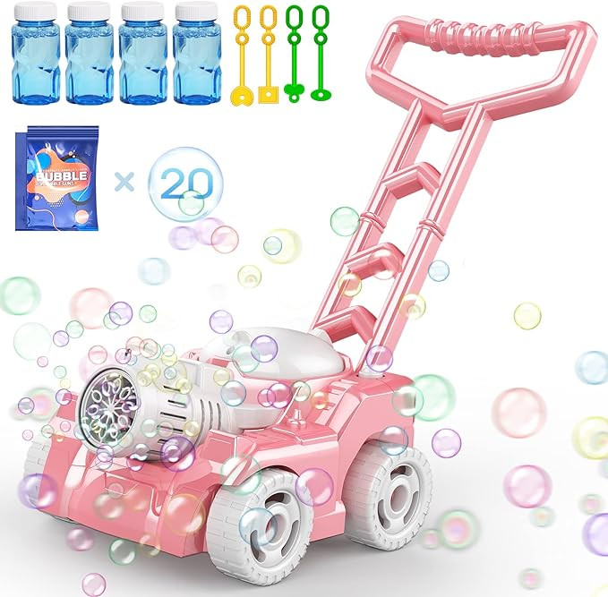 Bubble Machine,Bubble Blower Maker,Bubble Lawn Mower for Toddlers 1-3,Summer Outdoor Push Backyar... | Amazon (US)