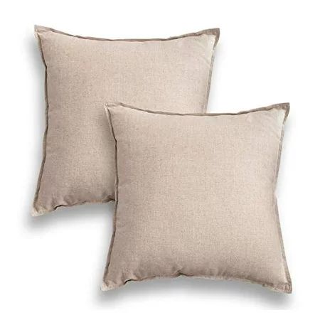 Jeanerlor Solid Natural Cotton Linen Decoration 18 x18 Throw Pillow Sham Cushion Case Soft Pillow Co | Walmart (US)